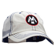 Karate Uniform Embroidered Frayed Mesh Cap