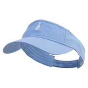 Cartoon Style Guitar Logo Embroidered Pro Style Cotton Twill Washed Visor - Lt-Blue OSFM