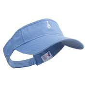 Cartoon Style Guitar Logo Embroidered Pro Style Cotton Twill Washed Visor - Lt-Blue OSFM