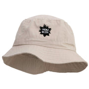 You Win Embroidered Pigment Dyed Bucket Hat - Khaki OSFM