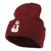 Snowman Scarf Earmuff Embroidered Beanie