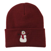 Snowman Scarf Earmuff Embroidered Beanie