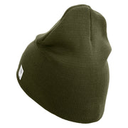 U.S. Marine Corps 2nd Marine Division Symbol Embroidered 8 Inch Solid Knit Short Beanie Made in USA - Olive OSFM