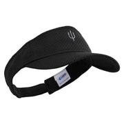 Silver Trident Logo Embroidered Athletic Jersey Mesh Sports Visor - Black OSFM