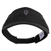 Silver Trident Logo Embroidered Athletic Jersey Mesh Sports Visor - Black OSFM