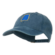 Alabama State Map Embroidered Washed Cap