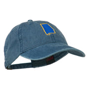 Alabama State Map Embroidered Washed Cap