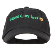 Where's My Beer Embroidered Low Cap