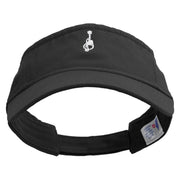 Cartoon Style Guitar Logo Embroidered Pro Style Cotton Twill Washed Visor - Black OSFM