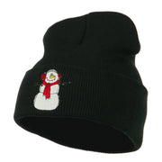 Snowman Scarf Earmuff Embroidered Beanie