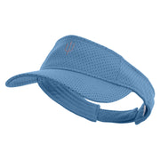 Silver Trident Logo Embroidered Athletic Jersey Mesh Sports Visor - Lt-Blue OSFM