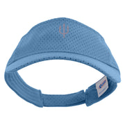 Silver Trident Logo Embroidered Athletic Jersey Mesh Sports Visor - Lt-Blue OSFM