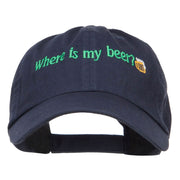 Where's My Beer Embroidered Low Cap