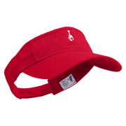 Cartoon Style Guitar Logo Embroidered Pro Style Cotton Twill Washed Visor - Red OSFM