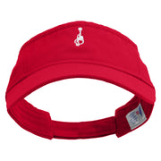 Cartoon Style Guitar Logo Embroidered Pro Style Cotton Twill Washed Visor - Red OSFM