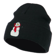 Snowman Scarf Earmuff Embroidered Beanie