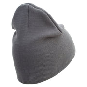 U.S. Marine Corps 2nd Marine Division Symbol Embroidered 8 Inch Solid Knit Short Beanie Made in USA - Charcoal OSFM