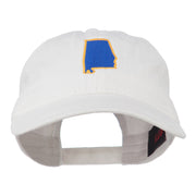 Alabama State Map Embroidered Washed Cap