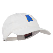 Alabama State Map Embroidered Washed Cap