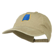 Alabama State Map Embroidered Washed Cap