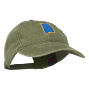 Alabama State Map Embroidered Washed Cap