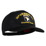 101st Airborne Division Screaming Eagles Patched Solid Cotton Twill Pro Style Cap - Black OSFM