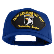 101st Airborne Division Screaming Eagles Patched Solid Cotton Twill Pro Style Cap - Royal OSFM