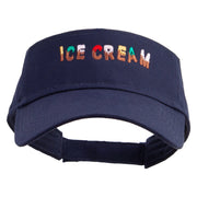 Ice Cream Embroidered Cotton Twill Sun Visor - Navy OSFM