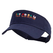 Ice Cream Embroidered Cotton Twill Sun Visor - Navy OSFM