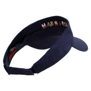 Ice Cream Embroidered Cotton Twill Sun Visor - Navy OSFM