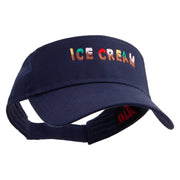 Ice Cream Embroidered Cotton Twill Sun Visor - Navy OSFM