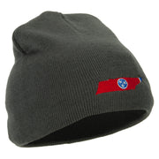 Tennessee State Flag Map Embroidered 8 Inch Knitted Short Beanie