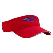 Flag Pattern Eagle Embroidered Pro Style Cotton Twill Washed Visor