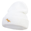 Tropical Bird Icon Embroidered Waffle Knit Cuff Beanie - White OSFM