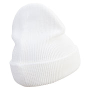 Tropical Bird Icon Embroidered Waffle Knit Cuff Beanie - White OSFM