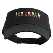 Ice Cream Embroidered Cotton Twill Sun Visor - Black OSFM