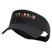 Ice Cream Embroidered Cotton Twill Sun Visor - Black OSFM