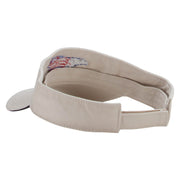 Flag Pattern Eagle Embroidered Pro Style Cotton Twill Washed Visor