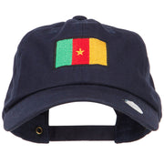 Cameroon Flag Embroidered Washed Cap