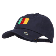 Cameroon Flag Embroidered Washed Cap