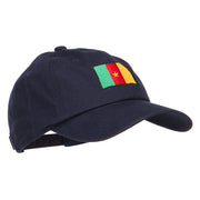 Cameroon Flag Embroidered Washed Cap