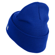 US Air Force Pilot Logo Embroidered 12 Inch Solid Knit Cuff Long Beanie Made in USA - Royal-Blue OSFM