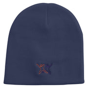 Two Dancers Icon Embroidered 8 inch Acrylic Short beanie - Navy OSFM