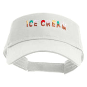 Ice Cream Embroidered Cotton Twill Sun Visor - White OSFM