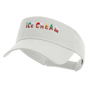 Ice Cream Embroidered Cotton Twill Sun Visor - White OSFM