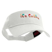 Ice Cream Embroidered Cotton Twill Sun Visor - White OSFM