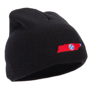 Tennessee State Flag Map Embroidered 8 Inch Knitted Short Beanie