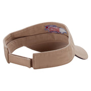 Flag Pattern Eagle Embroidered Pro Style Cotton Twill Washed Visor