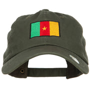 Cameroon Flag Embroidered Washed Cap