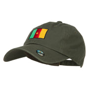 Cameroon Flag Embroidered Washed Cap